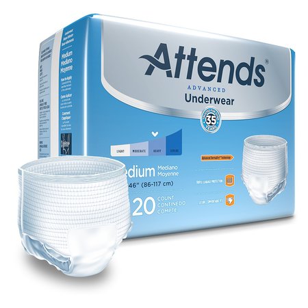 ATTENDS Disposable Underwear Medium, Heavy, PK 80 APP0720